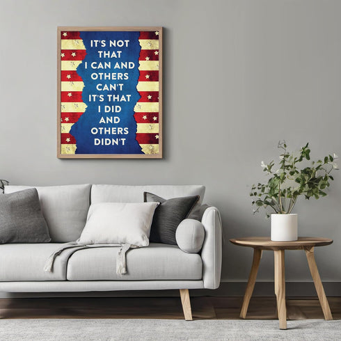 Posterizer 1 pcs-US Military Patriotic American Flag-Patriotic & Military Art-Quotes-Gift for US Military Veterans-Decor for Home & Office- unfram...